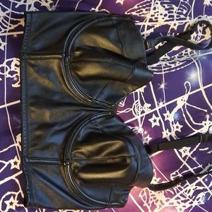 Faux Leather Bra Bustier